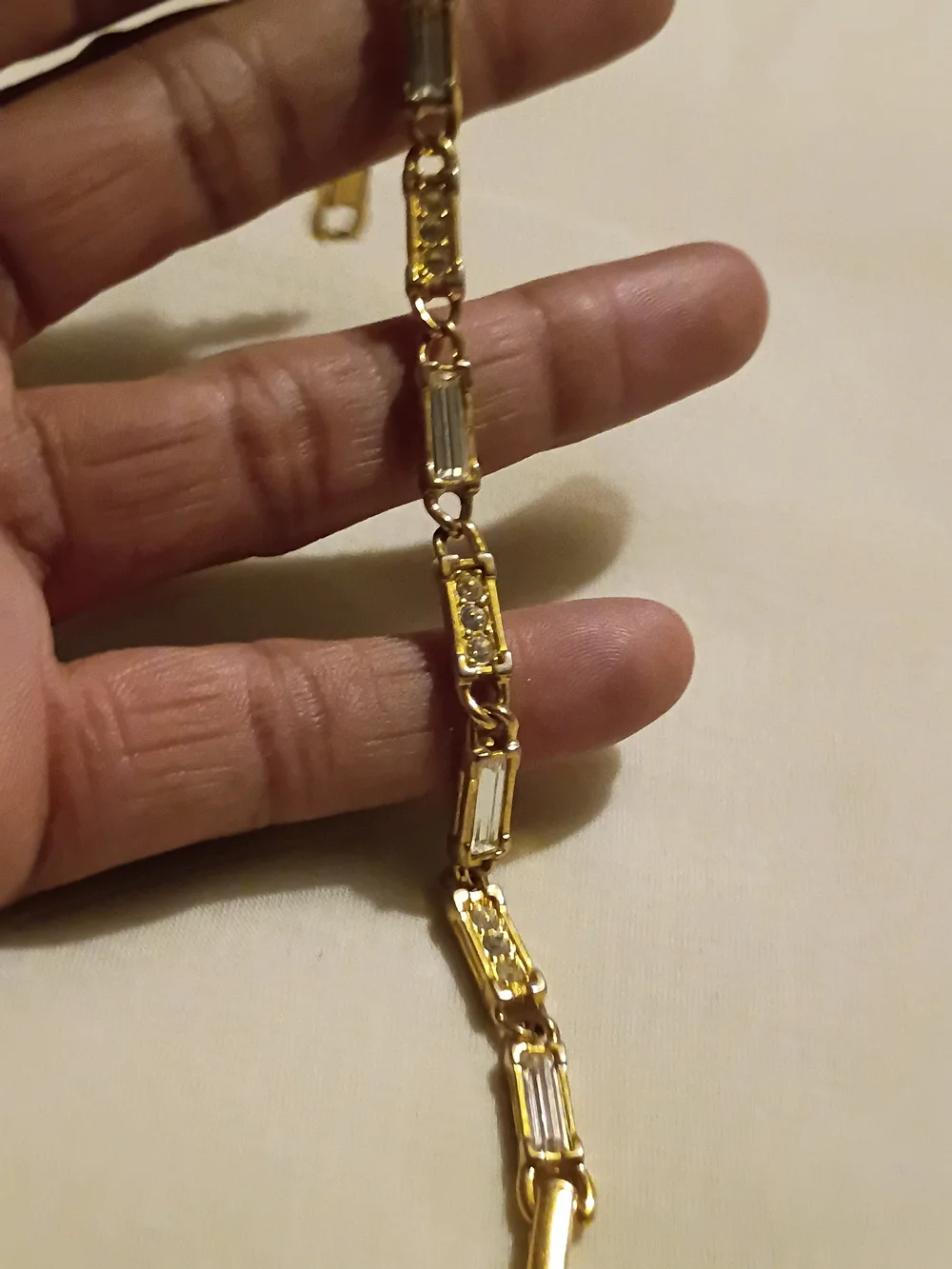 Gold-Tone Rectangular Link Bracelet - Women Swarovski